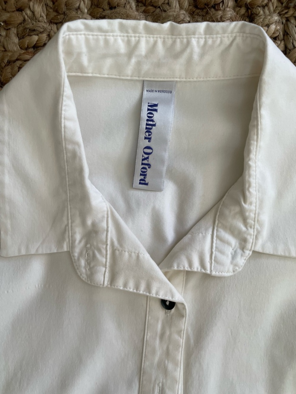Mother Oxford Shirt Size 3 White Button Down Oversized Cotton Poplin Classic XL - Picture 12 of 16